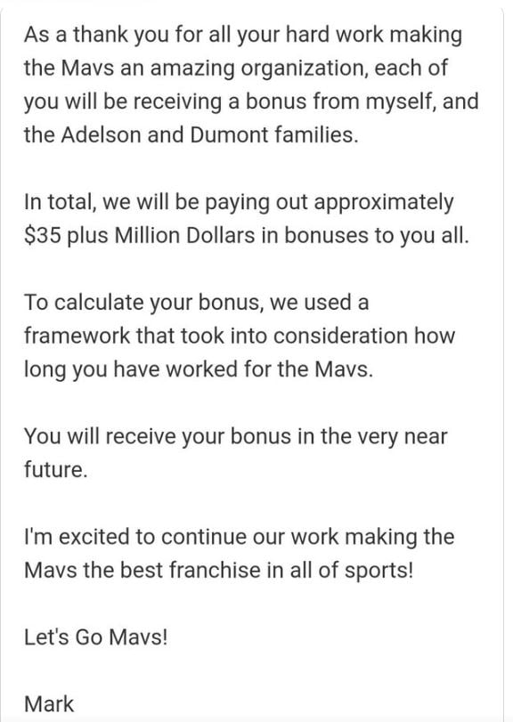 $35 Million in Bonus